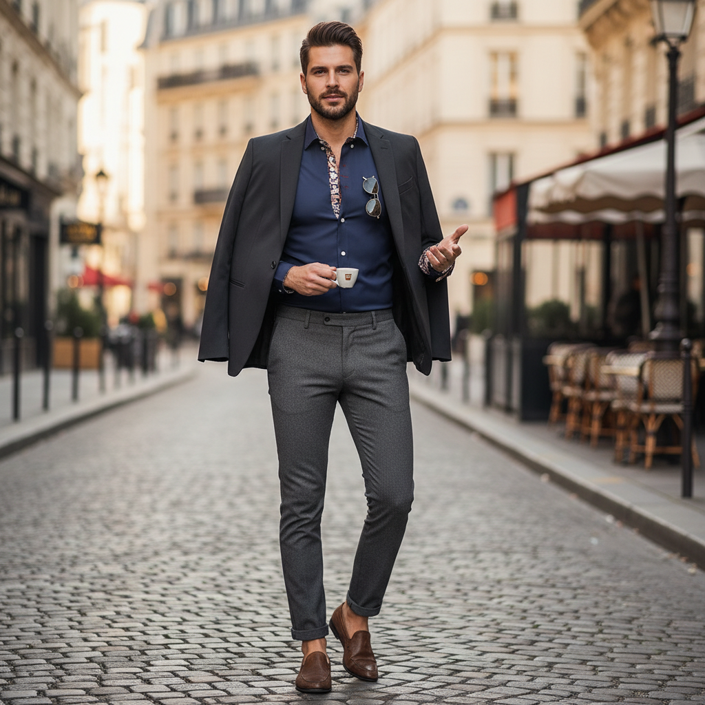 Herren Langarmhemd SlimFit Elegantes Design - Norvielle