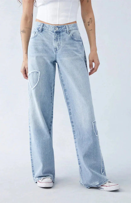 Damen Jeans Moderner Schnitt Mit Aufnähern - Norvielle