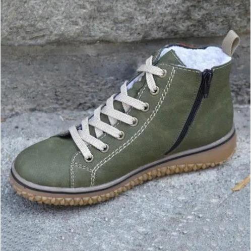 Damen Leder Schnürschuhe Vintage Stil - Norvielle