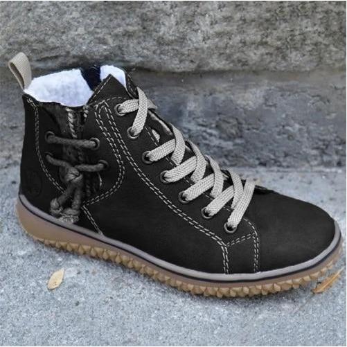 Damen Leder Schnürschuhe Vintage Stil