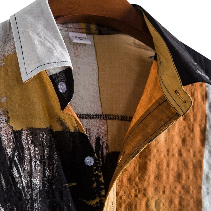 Herrenhemd Retro Stil Elvis Baumwolle