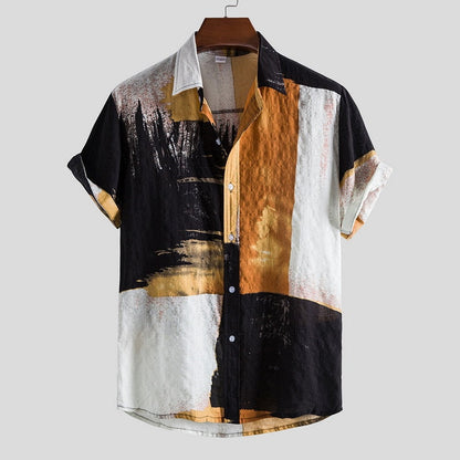 Herrenhemd Retro Stil Elvis Baumwolle Weiß - Norvielle