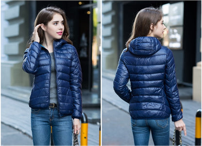Damen Wende-Daunenjacke Leicht Warm Wasserdicht
