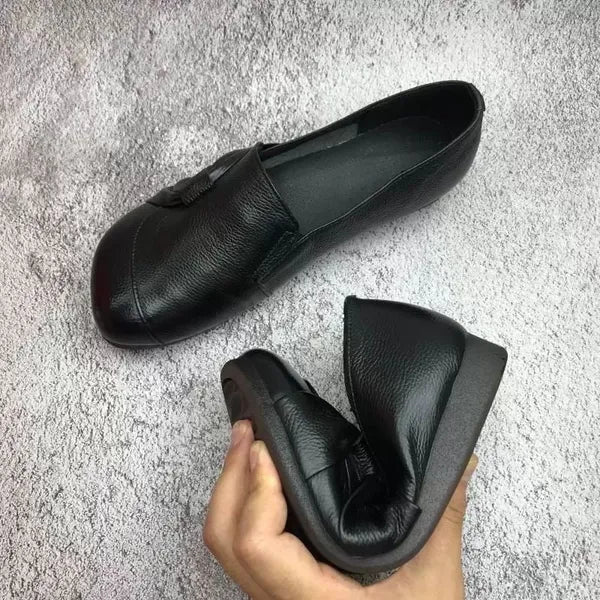 Damen Leder Schuhe Rutschfest Breitpassend Komfort - Norvielle