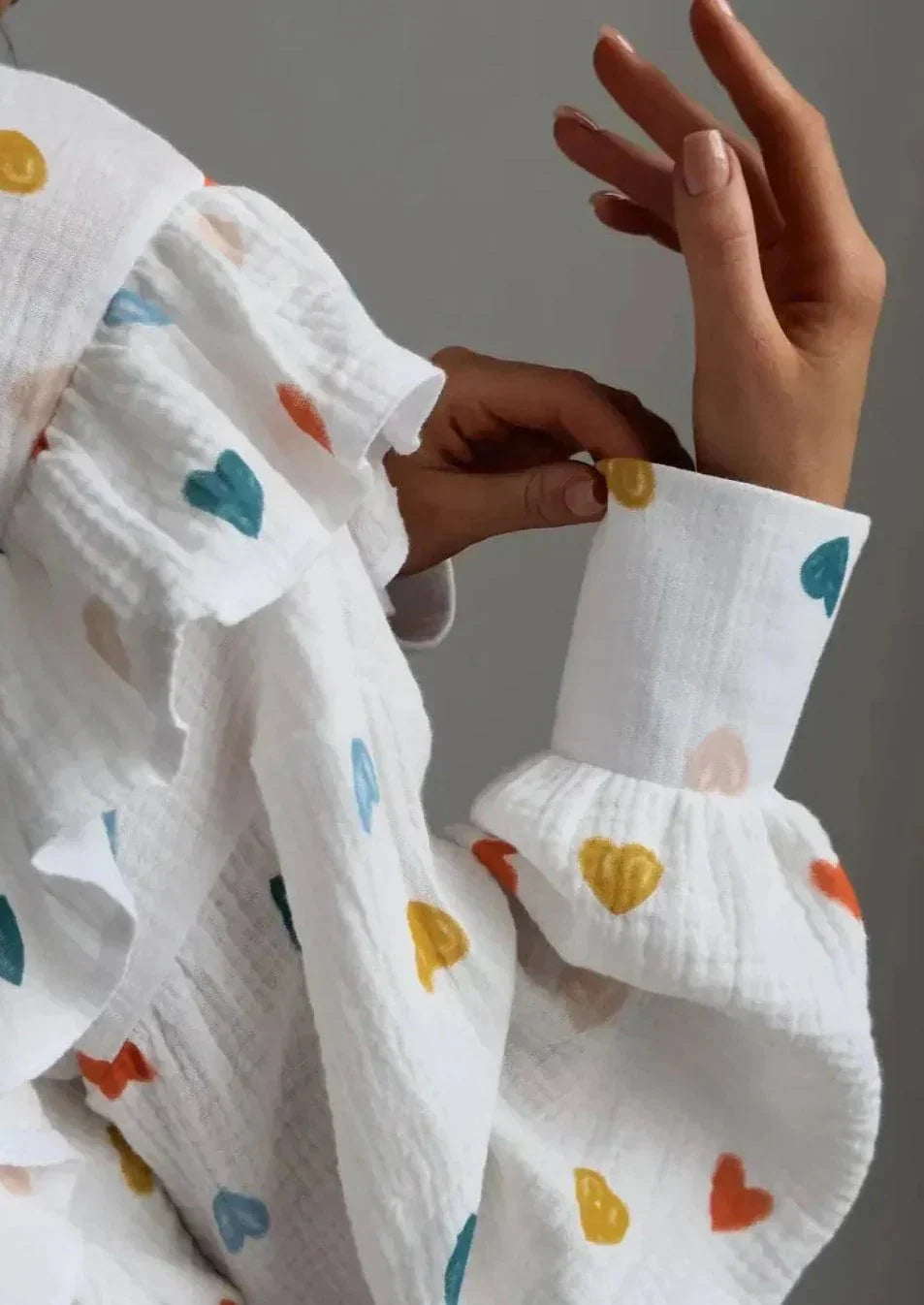 Herz-Print Damen Zweiteiler Sommeroutfit