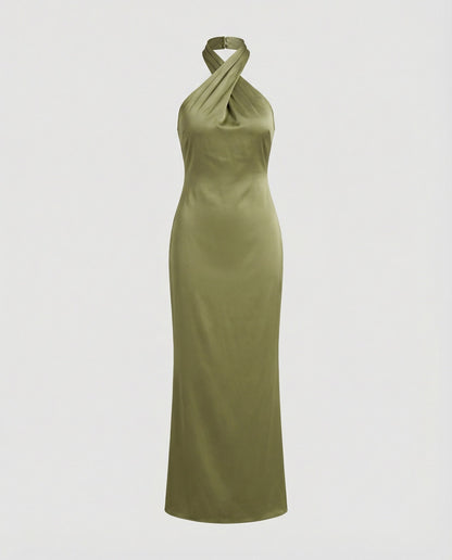 Damen Abendkleid Asymmetrisch Figurformend