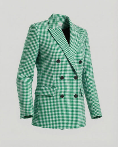 Damen Karo Blazer Modern Kaschmir