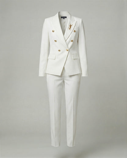 Damen Blazer Set Schick Modern Knopf