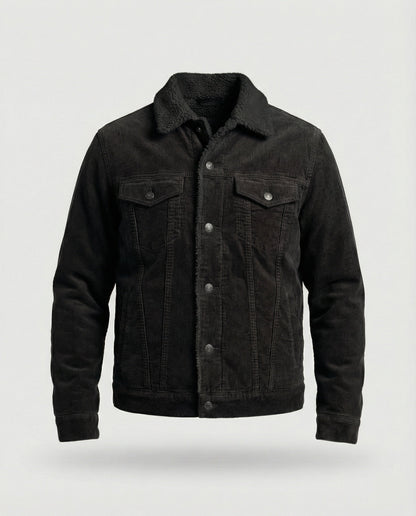 Herren Lederjacke Cord Elegant