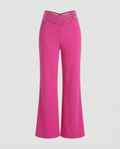 Damen Palazzo-Hose Bequem Mit Cut-Outs