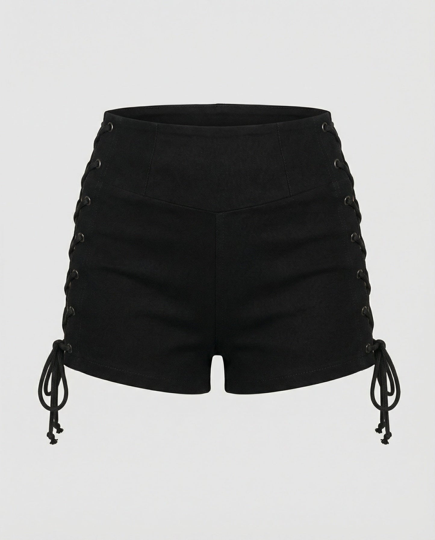 Damen High Waist Shorts Elastisch Mit Schnürung