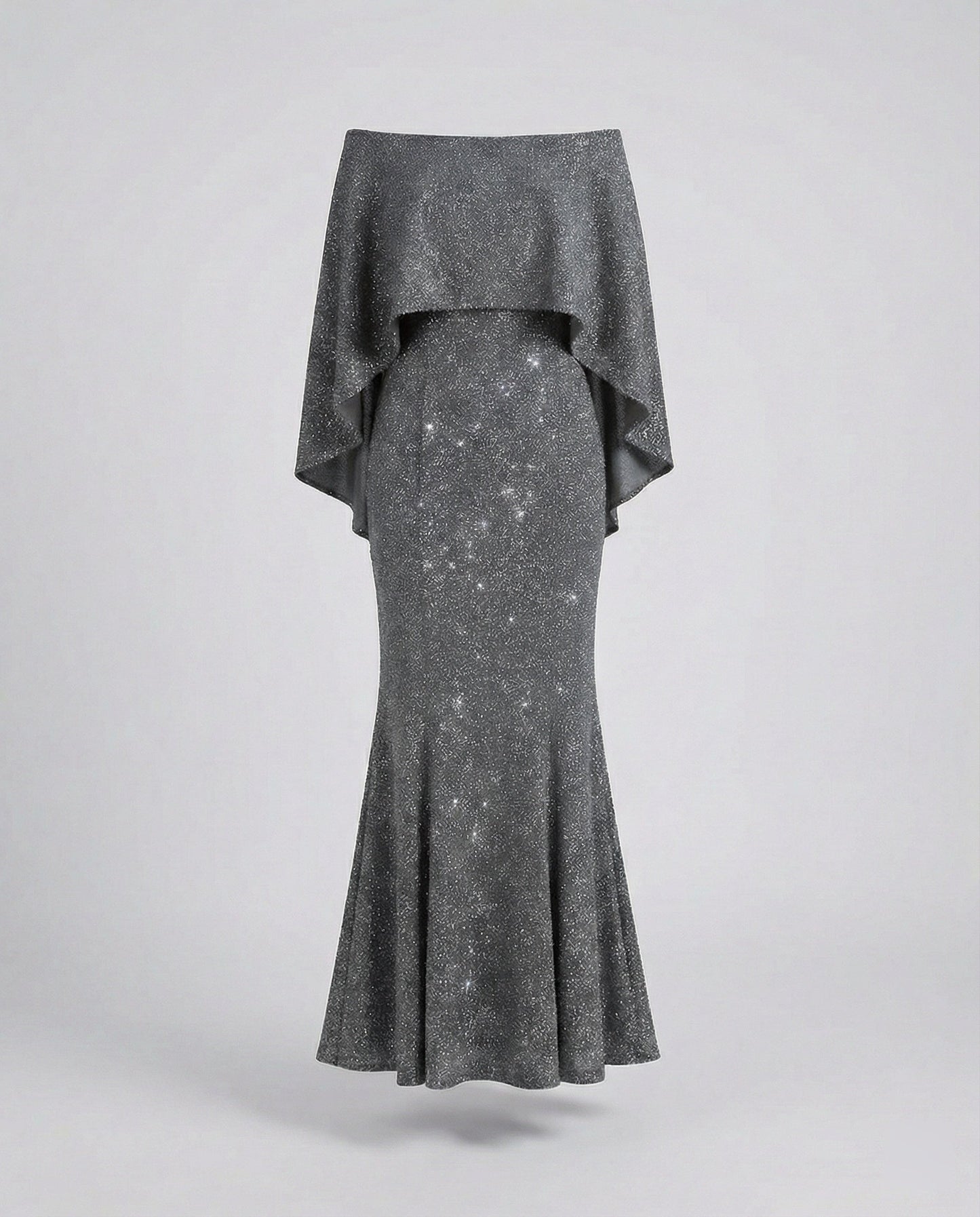 Damen Abendkleid Off-Shoulder Glitter