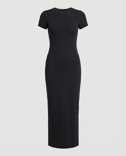 Damen Maxikleid Kurzärmelig Elegant Figurbetont