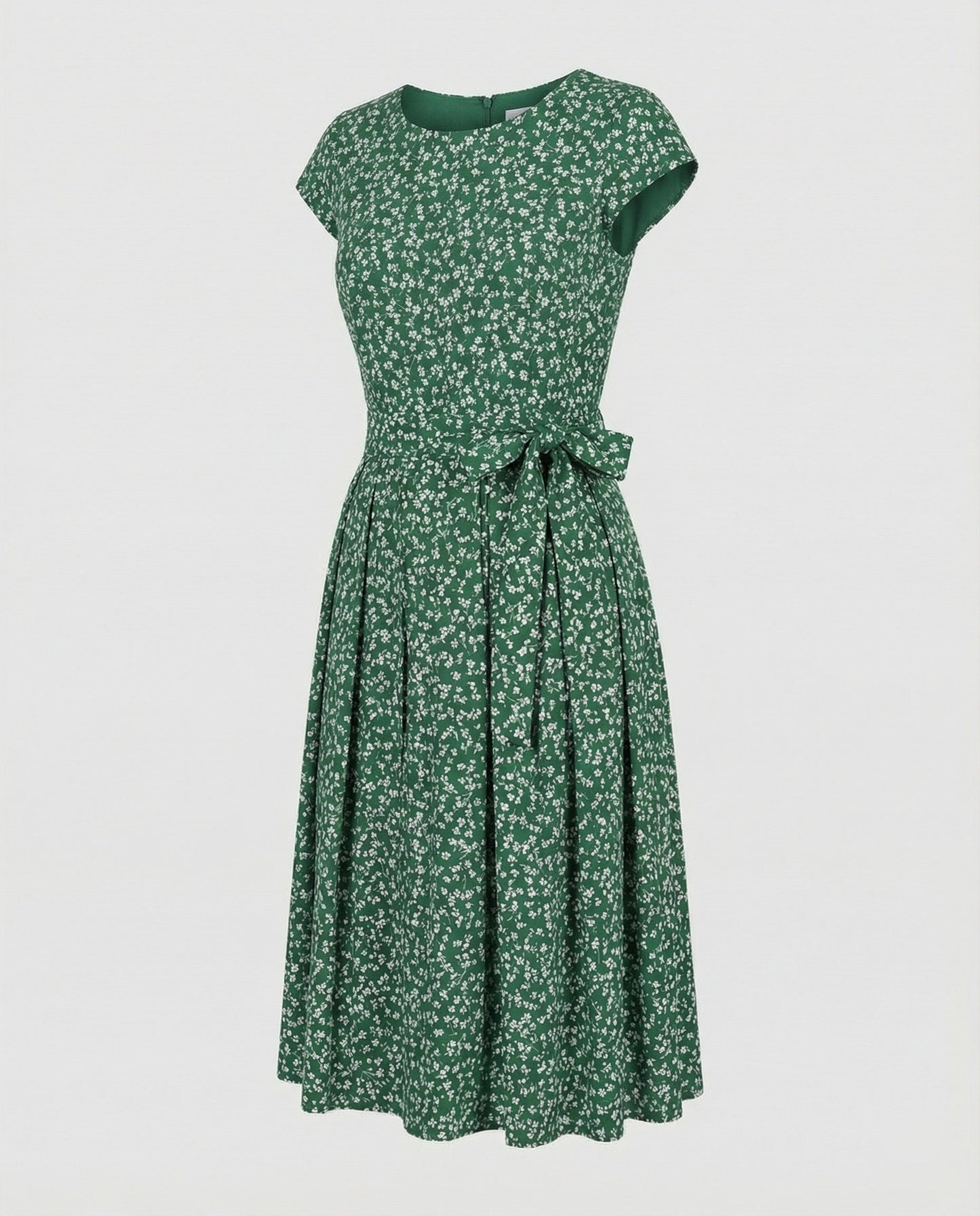 Damen Midi-Kleid mit Gürtel und Verschnürung