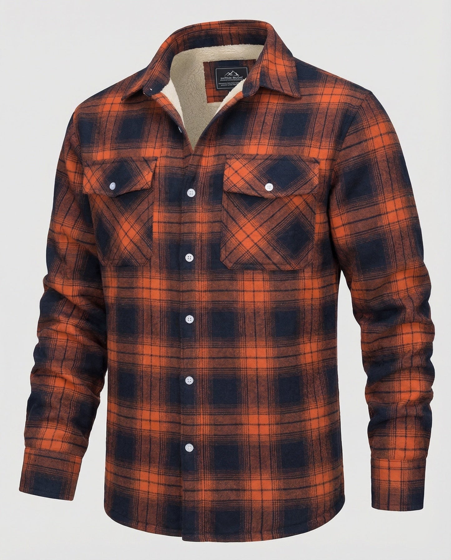 Herren Fleecejacke Kariert Warm Outdoor