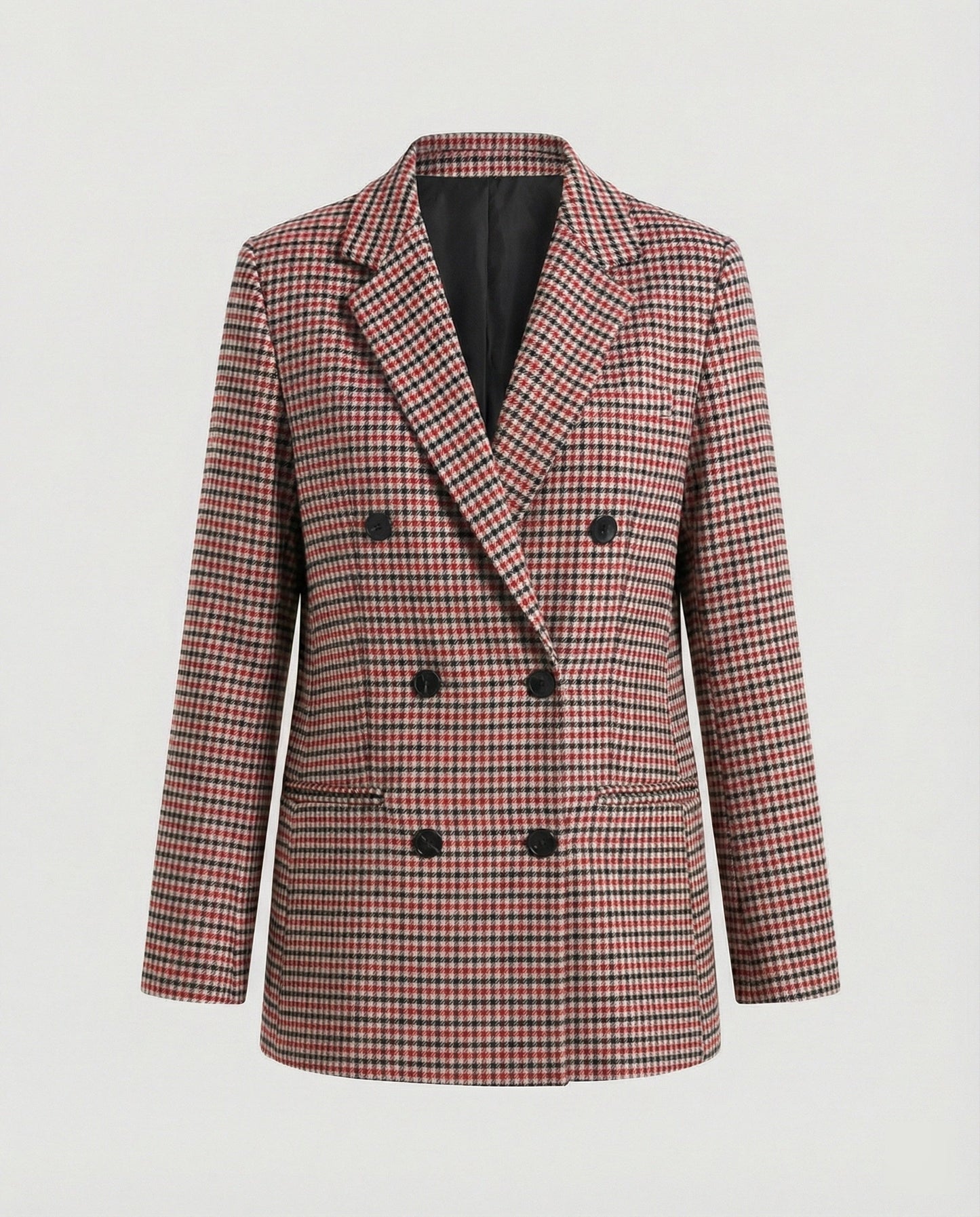 Damen Blazer Kariert Doppelknopf