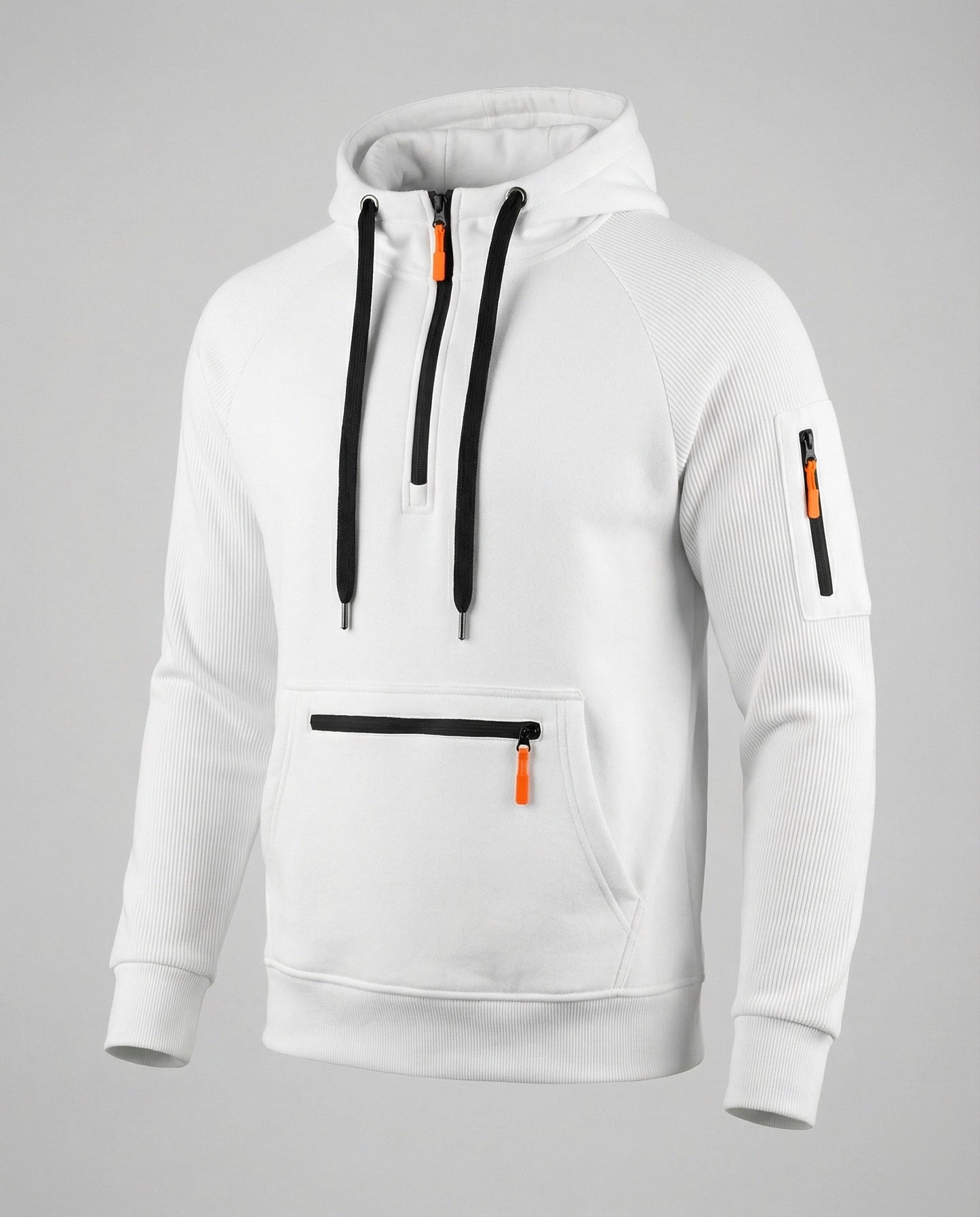 Herren Hoodie Sportlich Reißverschluss Taschen