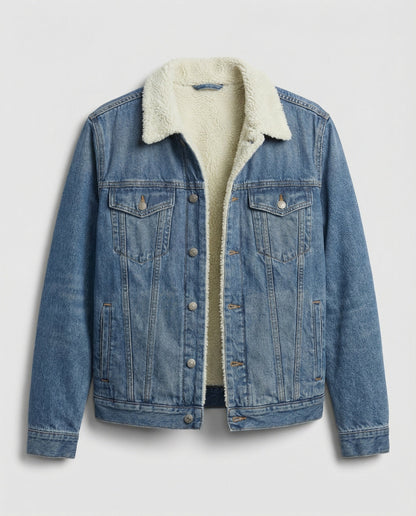 Herren Denim-Jacke Warm Winter