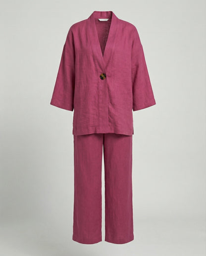 Damen Oversized Bluse Set Zweiteiler Modern