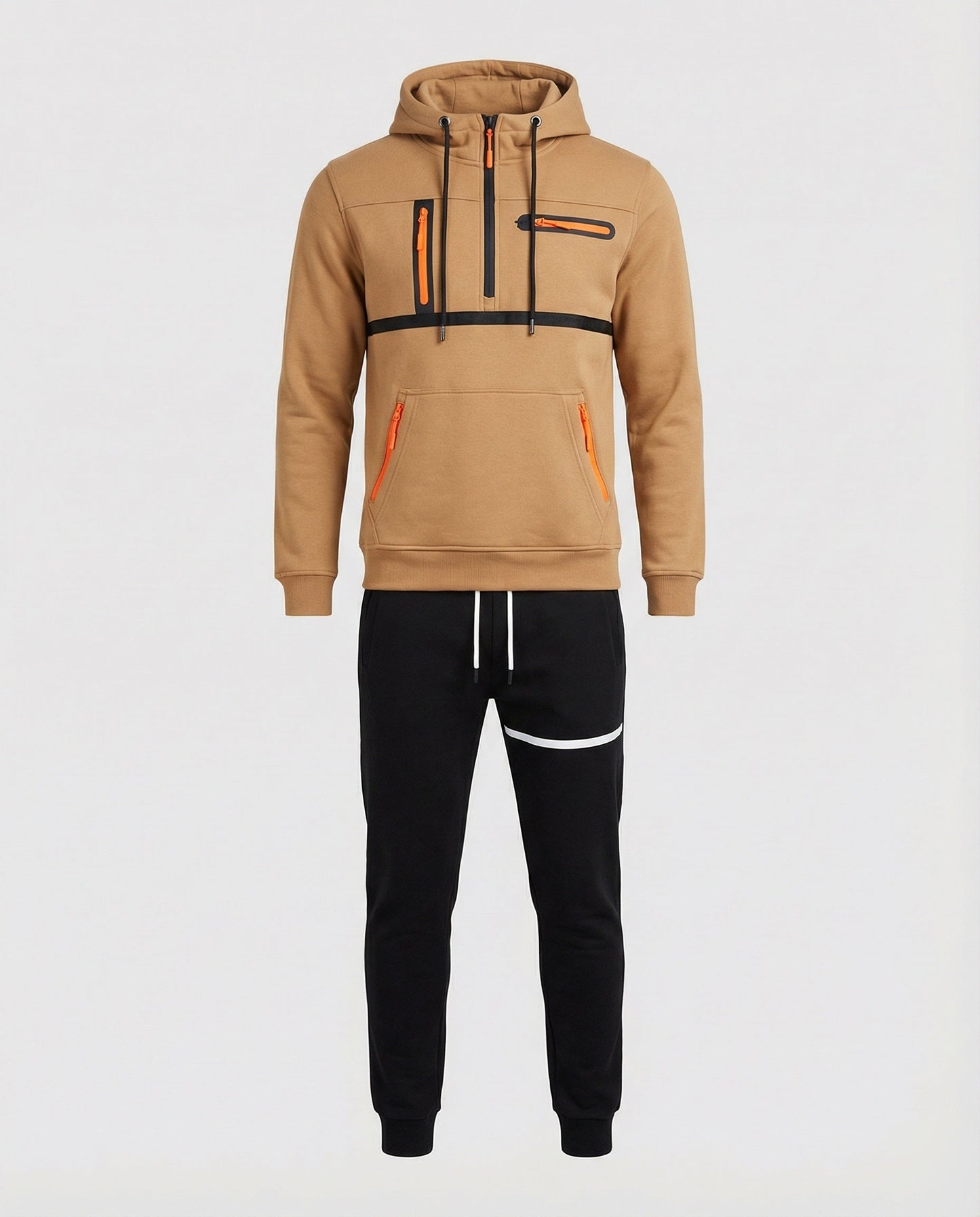 Herren Sportset Graue Hoodie Jogginghose Komfort