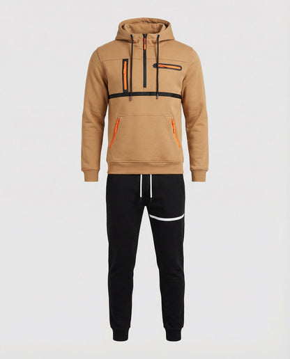 Herren Sportset Graue Hoodie Jogginghose Komfort