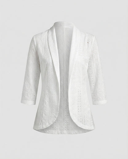 Damen Blazerjacke Tailliert Lochmuster