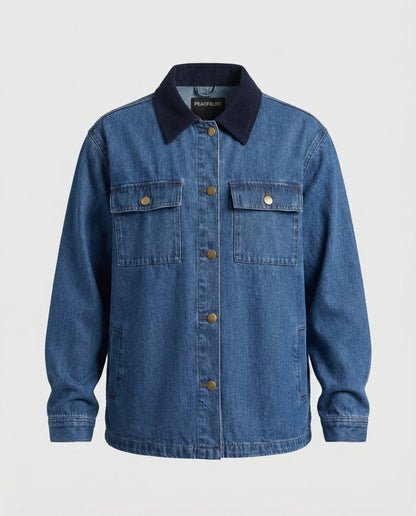 Damen Denimjacke Klassisch mit Brusttaschen