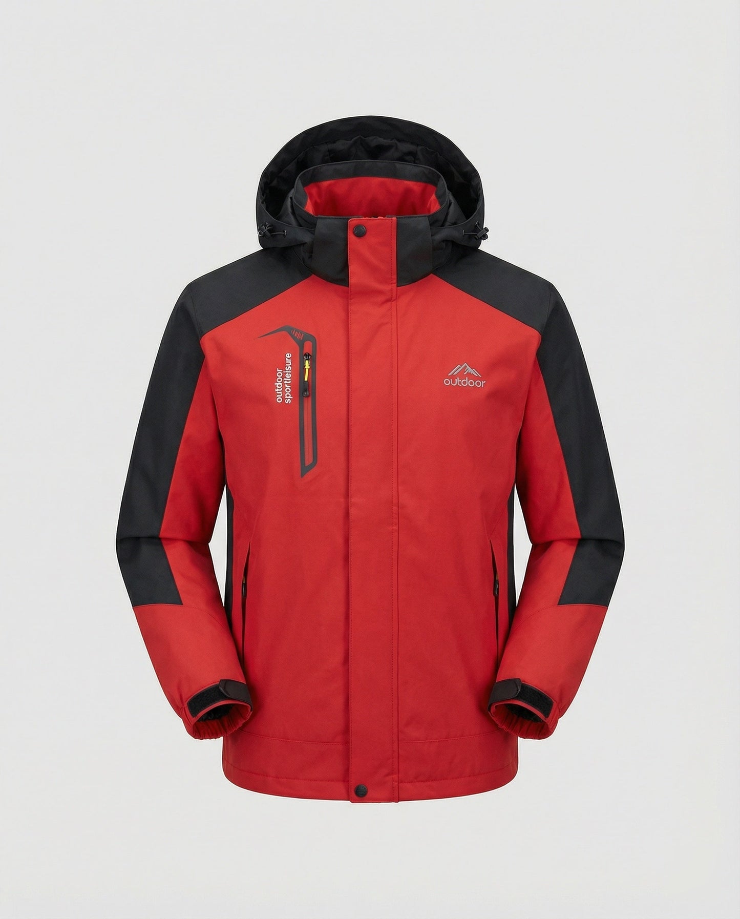Wasserdichte Outdoor-Jacke mit Kapuze und Verstärkung