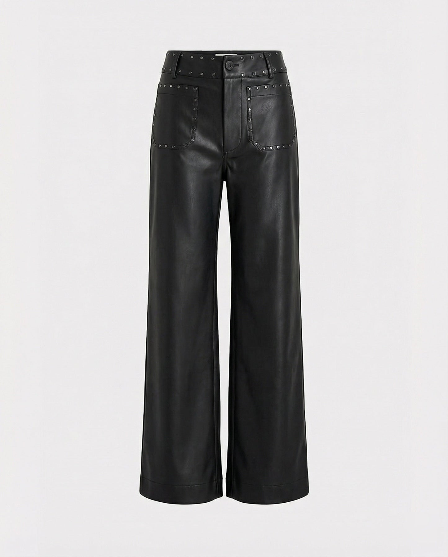 Damen Kunstlederhose Nieten
