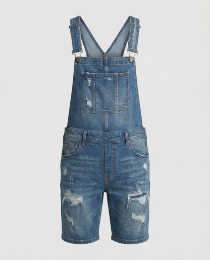 Herren Latzhose Used-Look Abnehmbare Träger Jeans