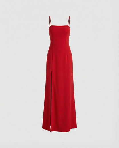 Damen Abendkleid Lang mit Schlitz