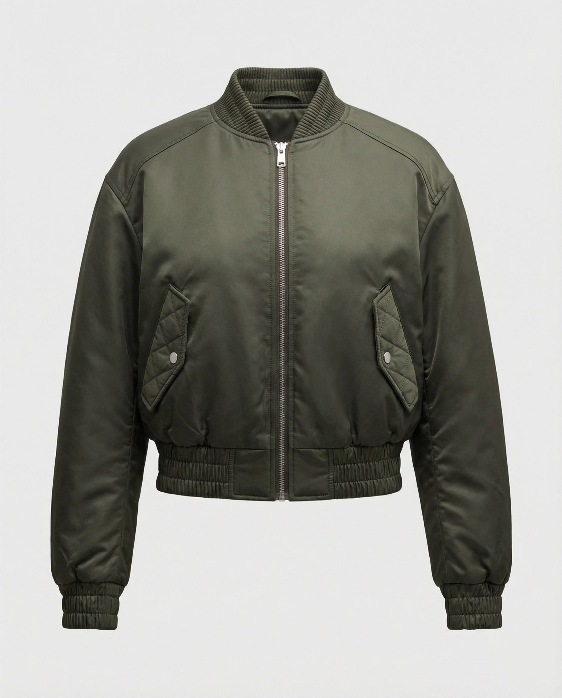 Damen Bomberjacke Hochgeschlossen mit Kapuze Schwarz - Norvielle