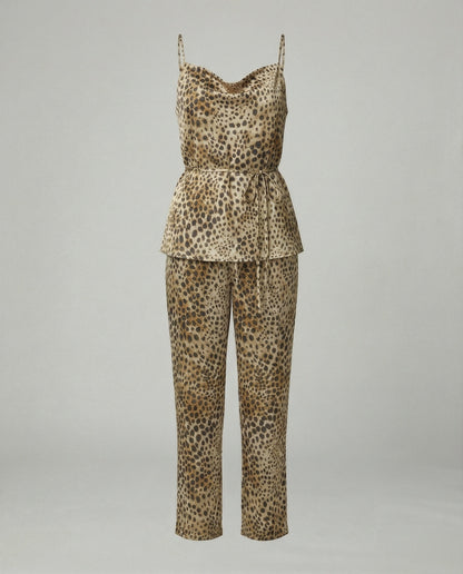 Damen Leinenhose Tiermuster Sommer