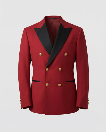 Herren Doppelreiher Blazer Elegant Goldknöpfe Modern