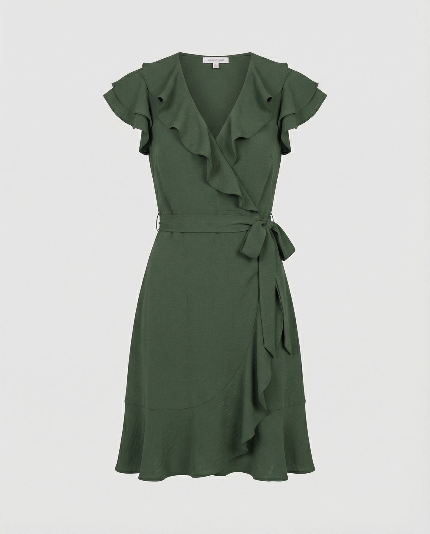 Damen Wickelkleid mit Rüschen und Taillengürtel Modern