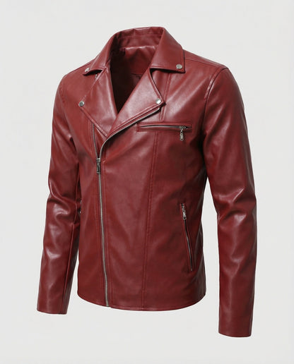 Lederjacke Herren Biker Style Mit Nieten