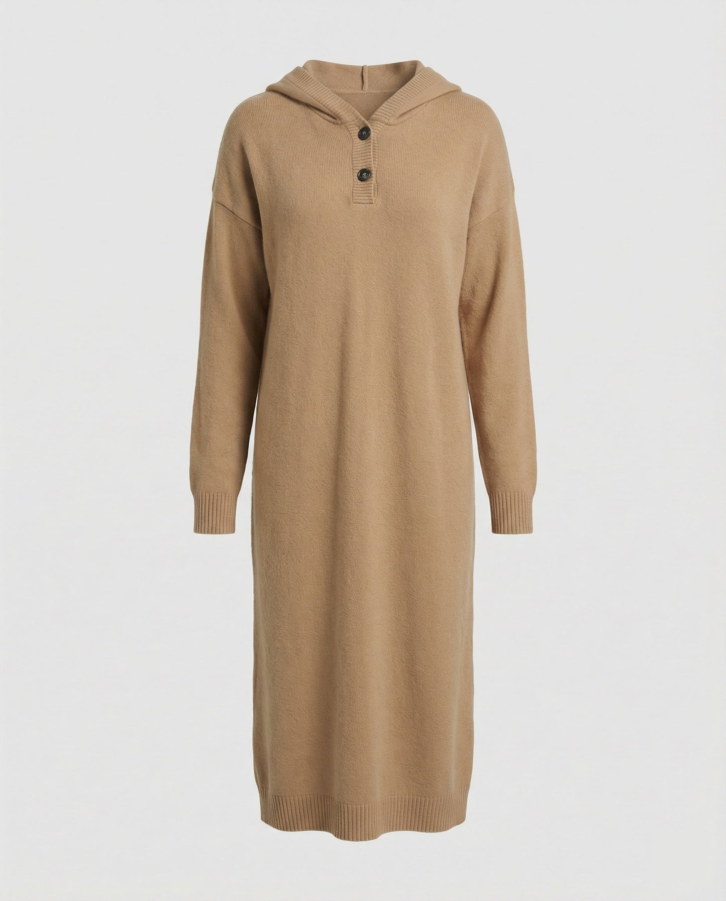 Damen Hoodie-Kleid Weiches Kapuzenkleid mit Knöpfen