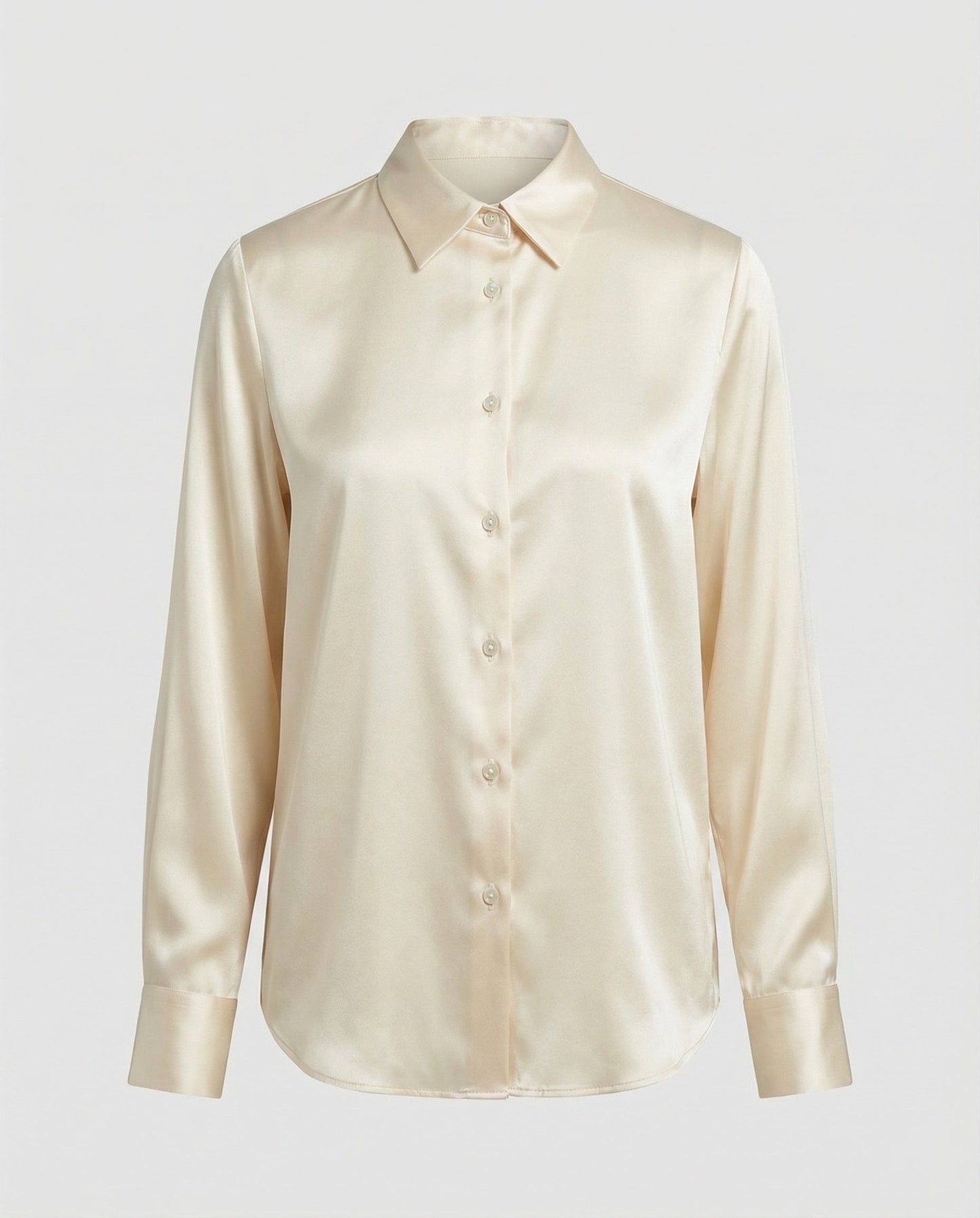 Damen Satinbluse Elegant Lockerer Schnitt