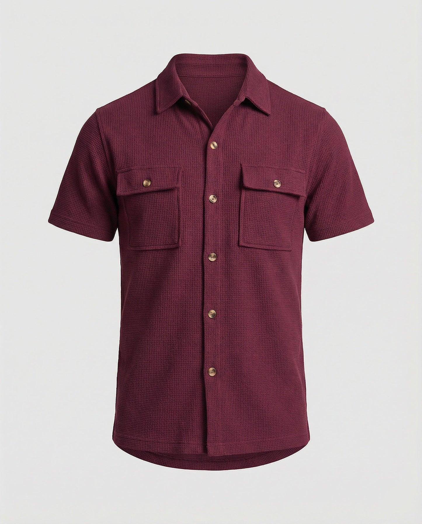 Herren Kurzarmhemd Strukturstoff Modern