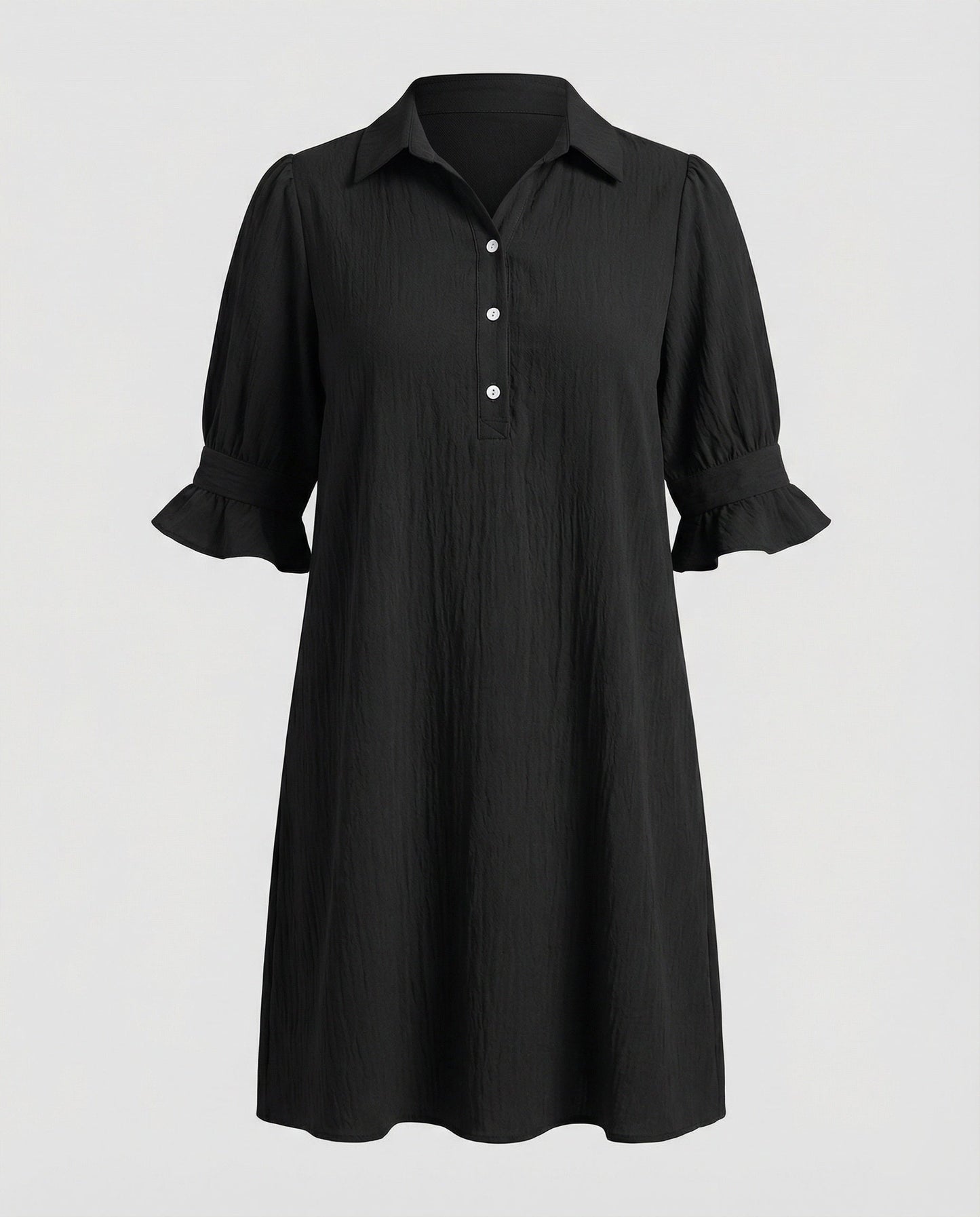 Damen Hemdblusenkleid Sommer Taschen