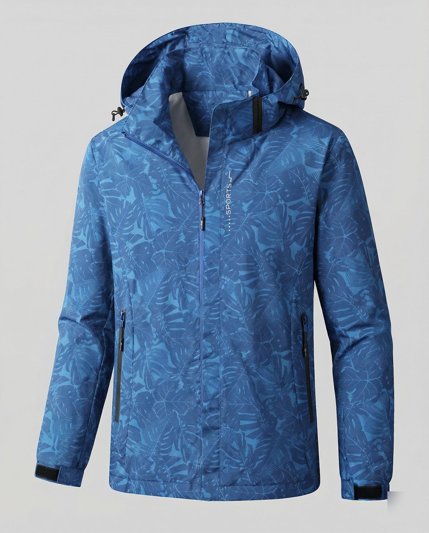 Wasserdichte Windjacke mit Verstellbarer Kapuze und Reißverschluss