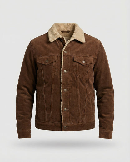 Herren Lederjacke Cord Elegant