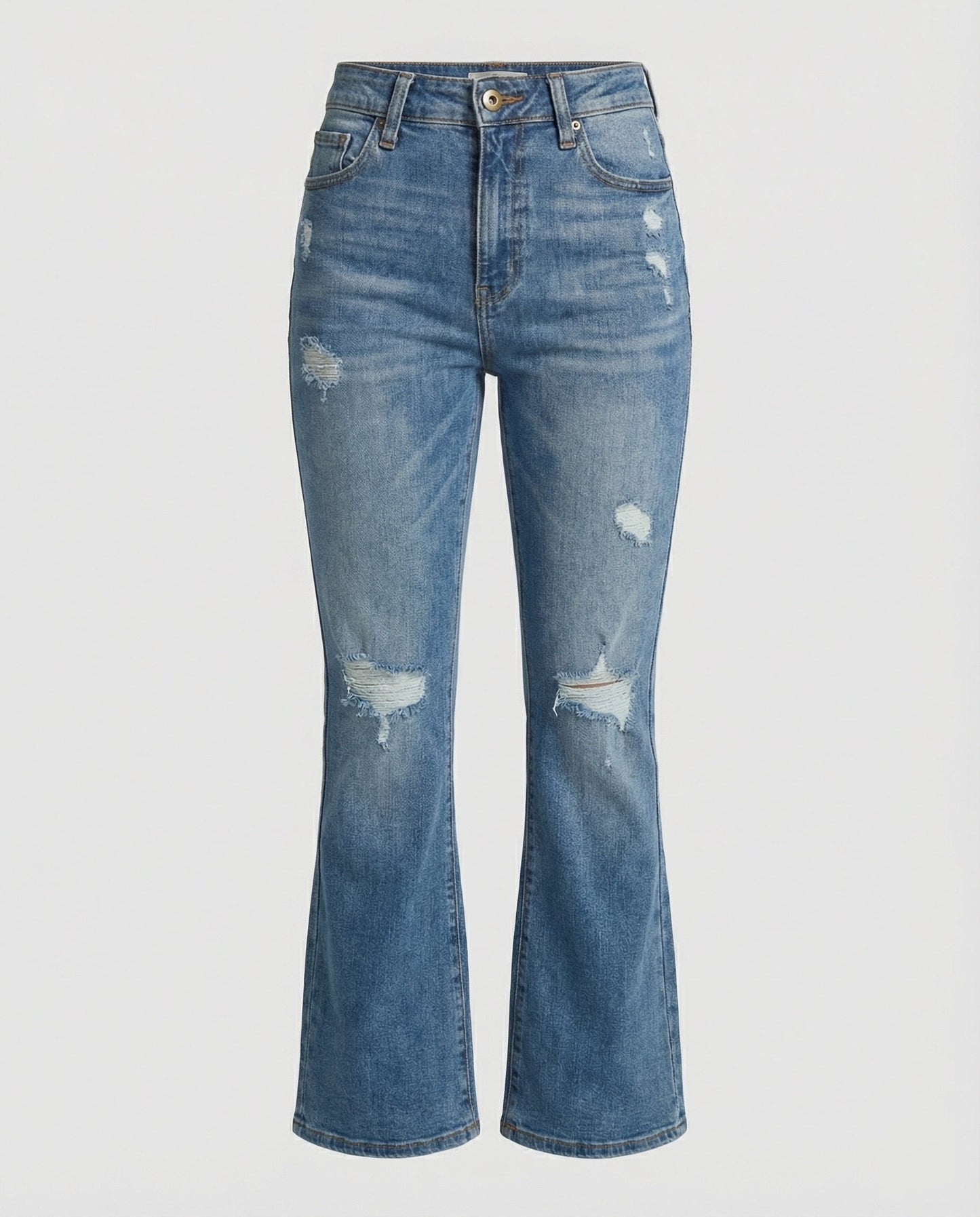 Damen Jeans Bootcut Vintage Stil Blau