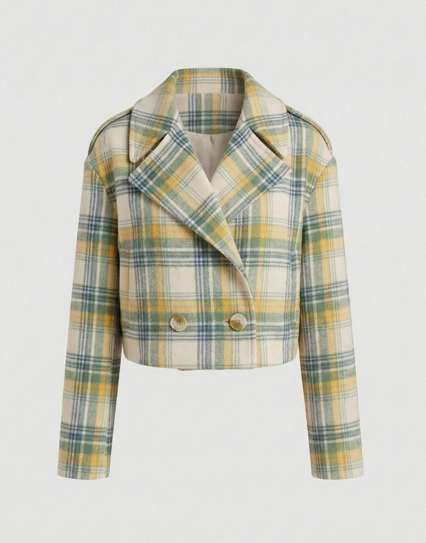 Damen Kurzjacke Karomuster Vintage Stil