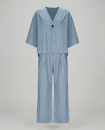 Damen Oversized Bluse Set Zweiteiler Modern