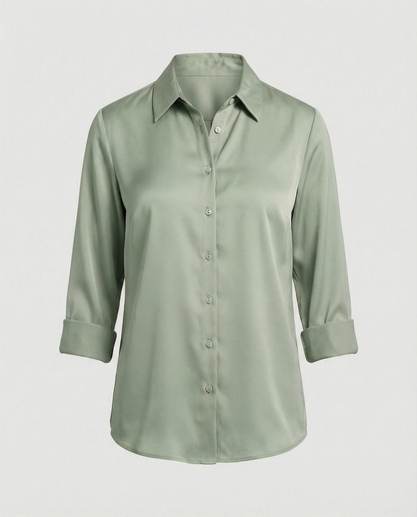 Damen Elegante Baumwollbluse Stehkragen