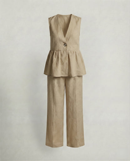 Damen Leinenhosenanzug Moderner Businesslook