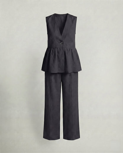 Damen Leinenhosenanzug Moderner Businesslook