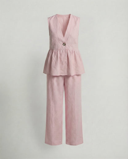 Damen Leinenhosenanzug Moderner Businesslook