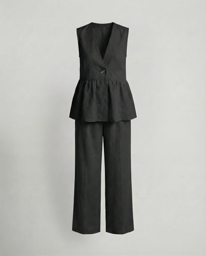 Damen Leinenhosenanzug Moderner Businesslook